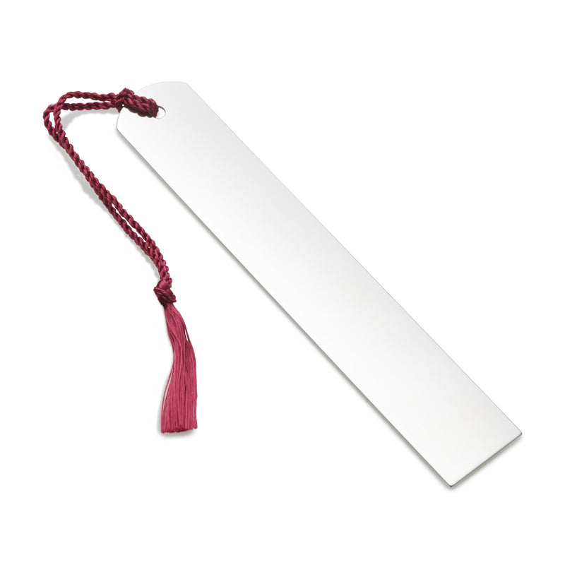 Pewter bookmark with burgundy braided rope tassel