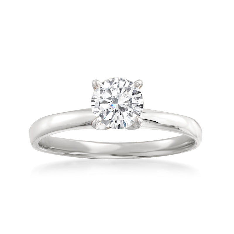 .75 carat diamond solitaire ring in 14kt white gold with round center stone