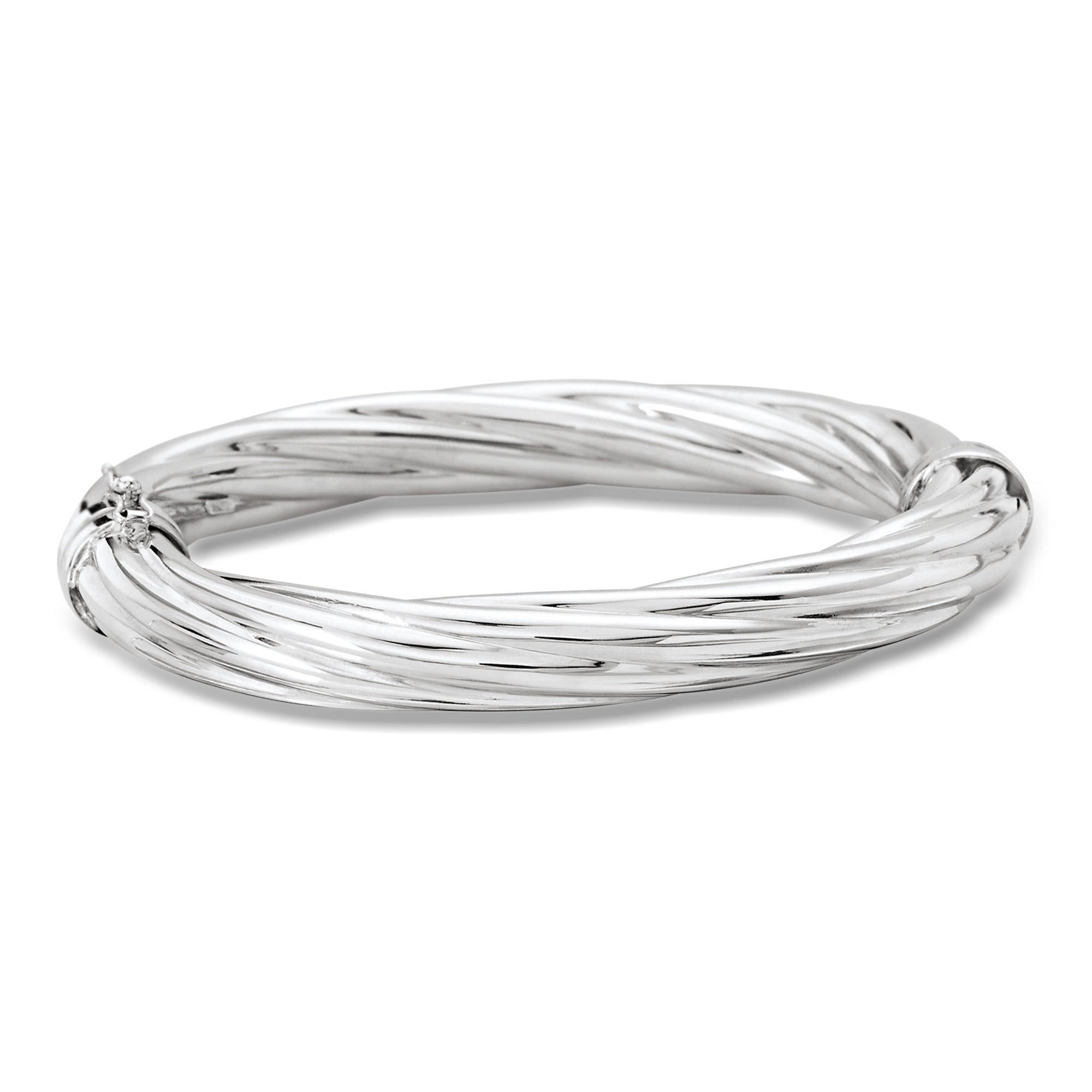 Italian 10mm Sterling Silver Twisted Bangle Bracelet