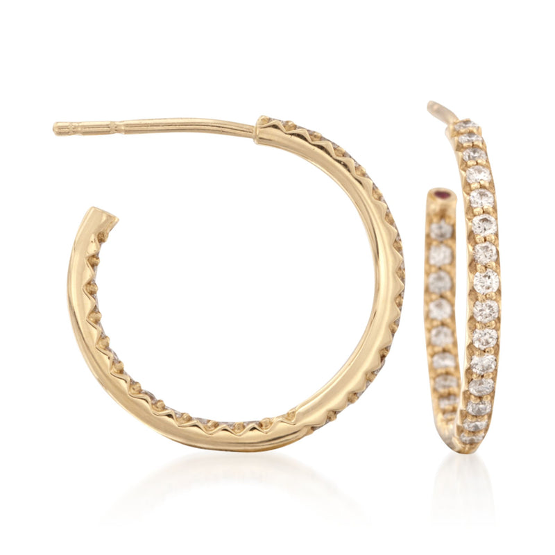 Roberto Coin gold diamond hoop earrings