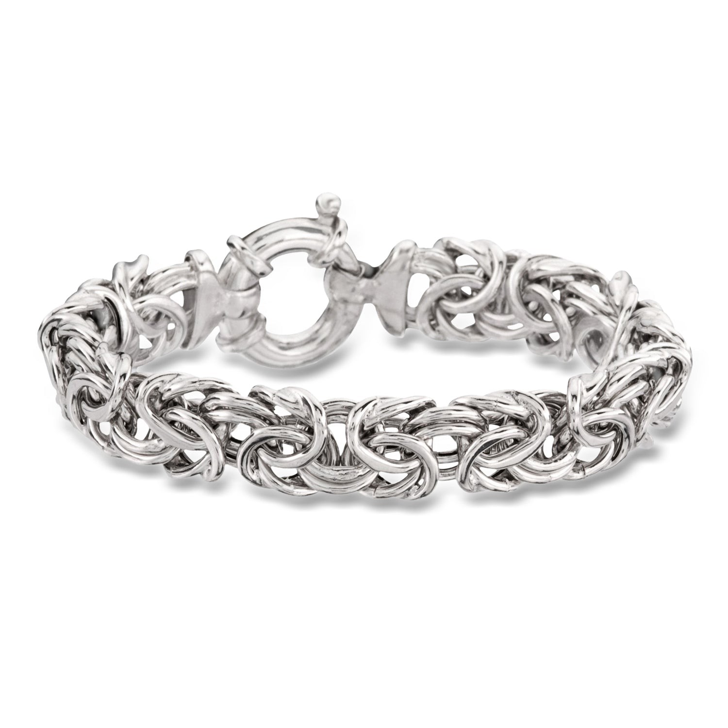 Italian Sterling Silver Large Byzantine Bracelet