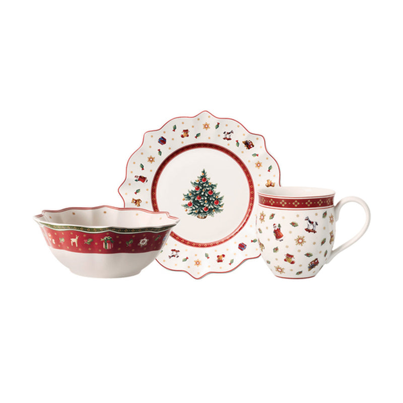 Villeroy & Boch Toys Delight 6-piece white breakfast set: plate, bowl, mug with holiday tree