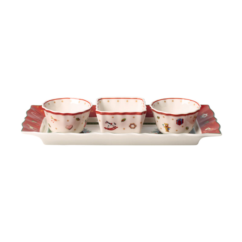 Villeroy & Boch Toy's Delight set: three ceramic dip bowls with matching tray