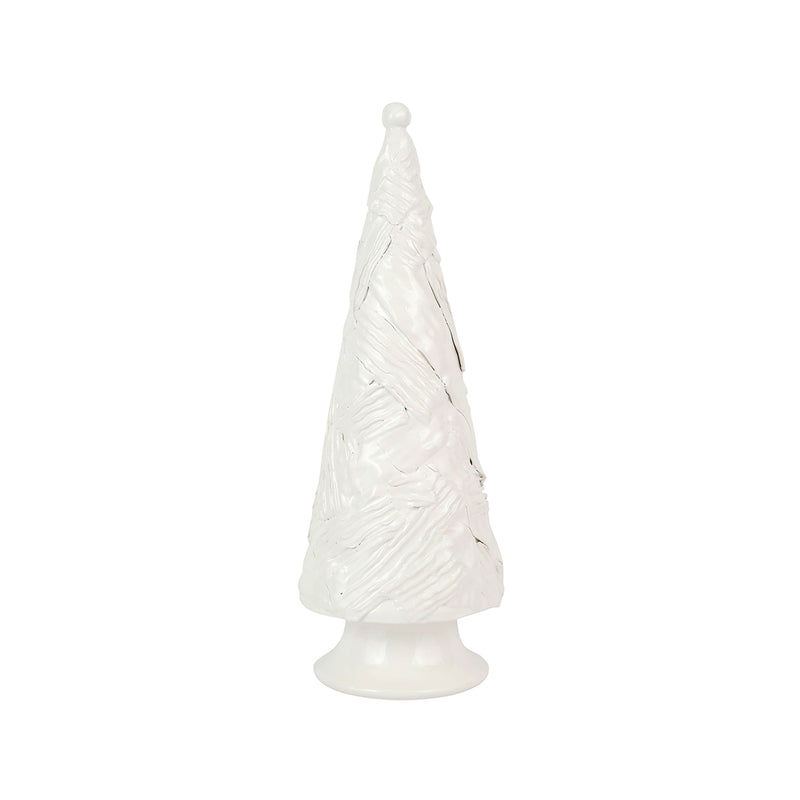 Vietri Foresta ceramic tree, large white textured finish with pedestal base