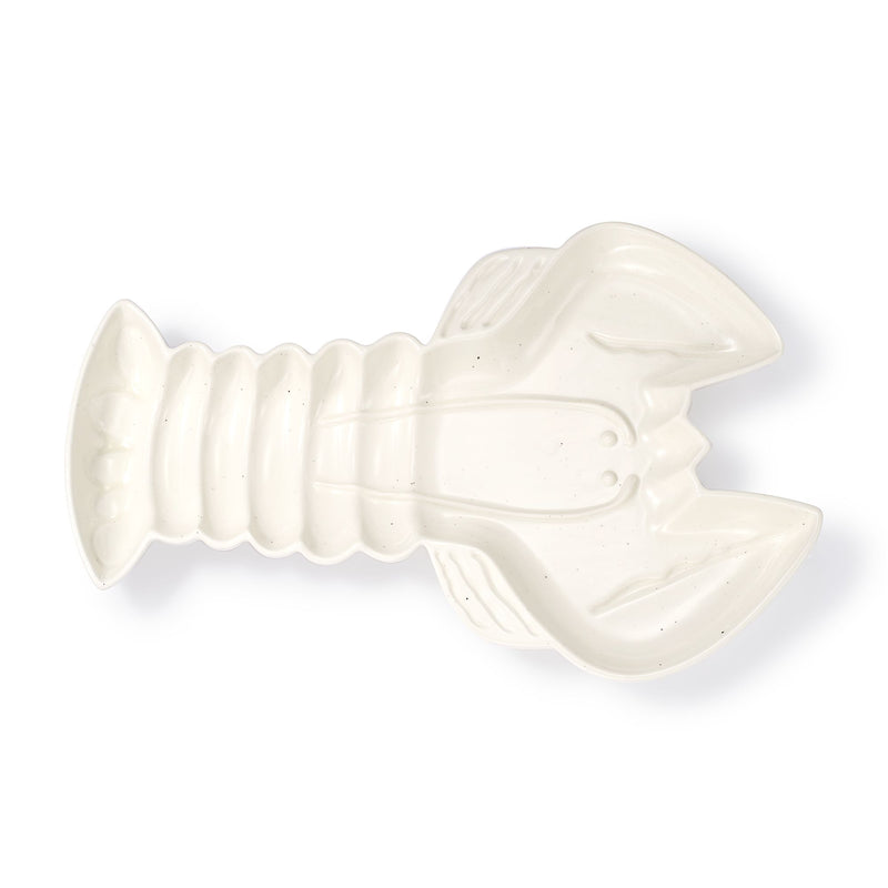 Kate Spade stoneware lobster tray, white, shell-shaped serving dish