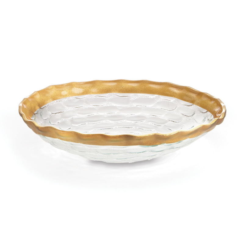Michael Wainwright Truro medium shallow crystal bowl with 24kt gold rim