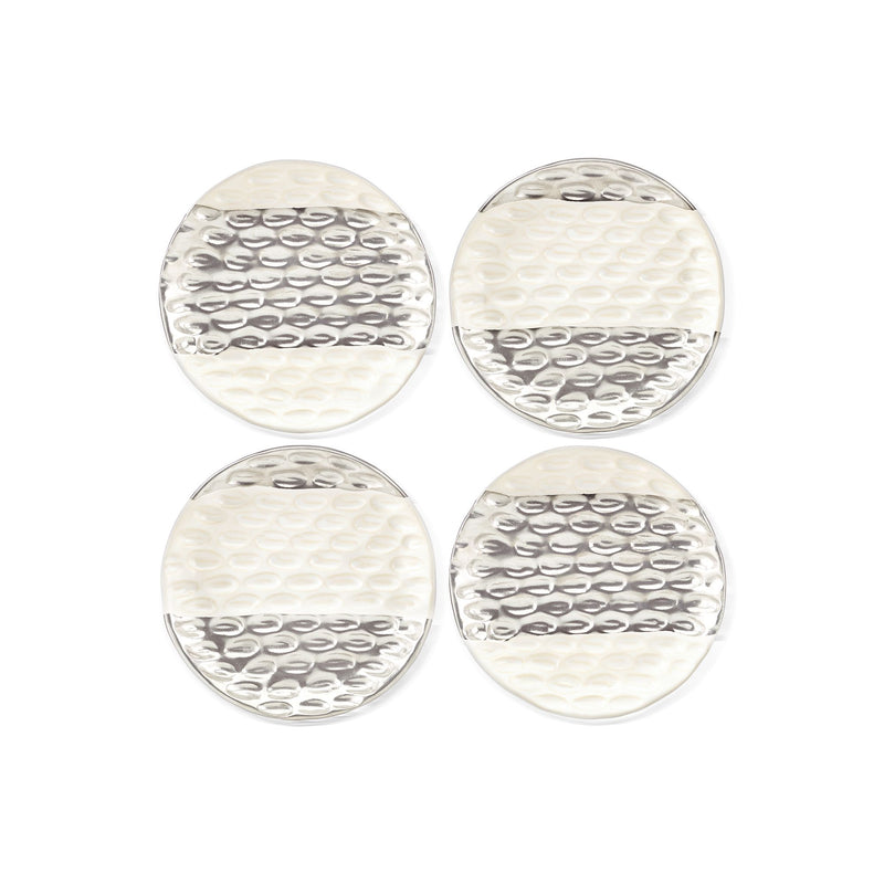 Michael Wainwright Truro stoneware canape plates with platinum, set of 4