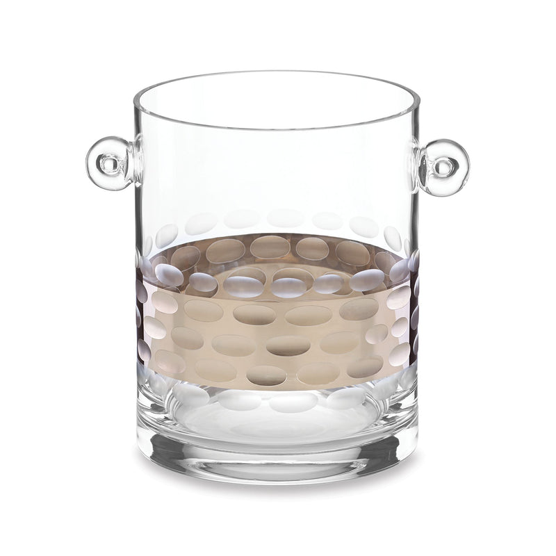 Truro glass ice bucket with metal loop handles, transparent, cylindrical