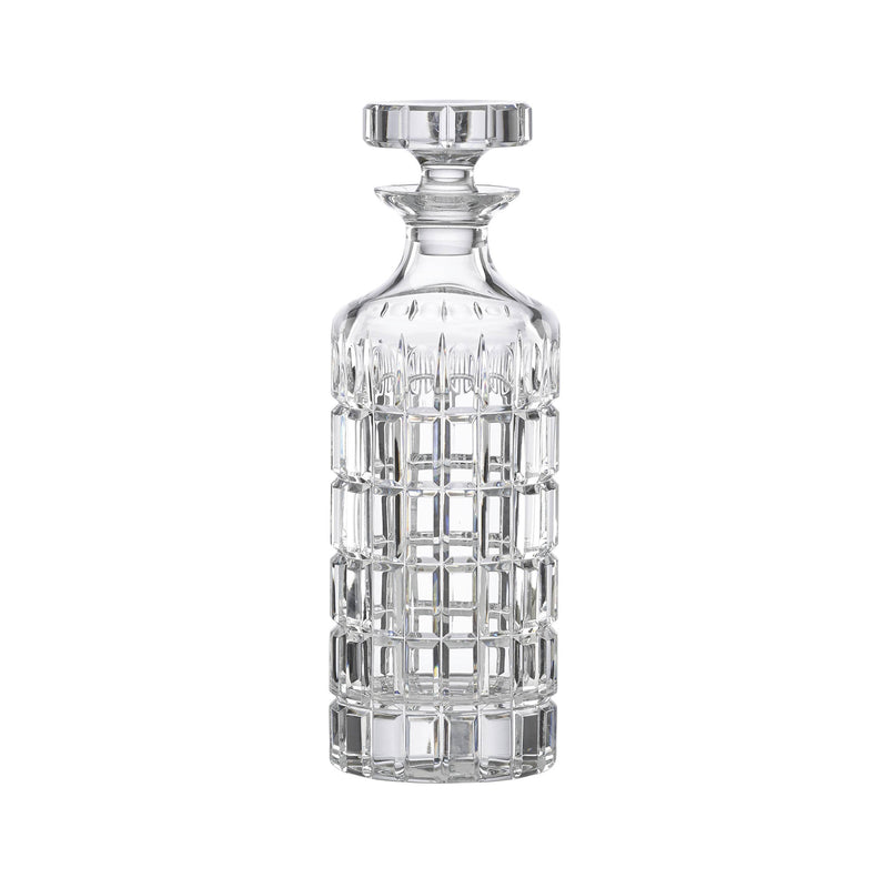 Reed & Barton Duncan crystal decanter with faceted vertical cut design