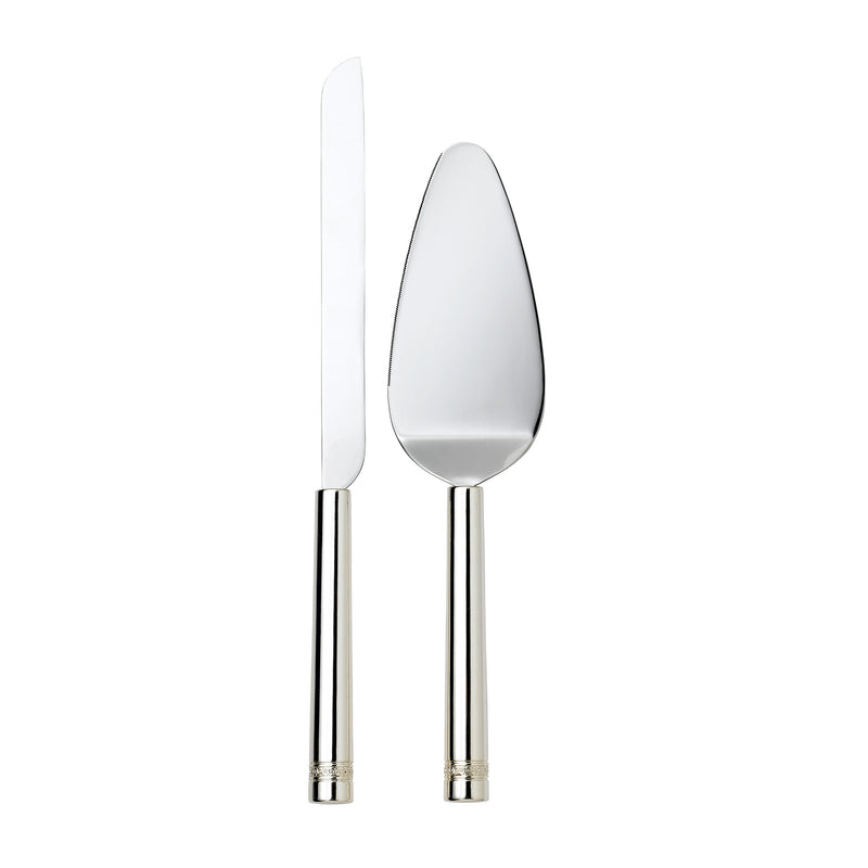Wedgwood Simply Wish knife and server set with polished metal handles
