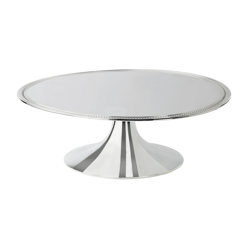 Wedgwood Simply Wish cake stand with round silver plate and pedestal base