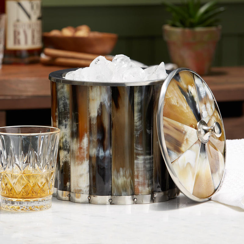 Stainless steel ice bucket with lid
