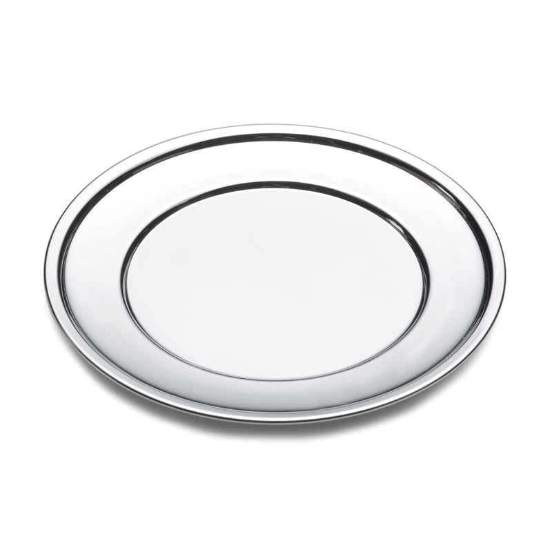 Oval sterling silver bread and butter plate with raised inner rim and polished edge