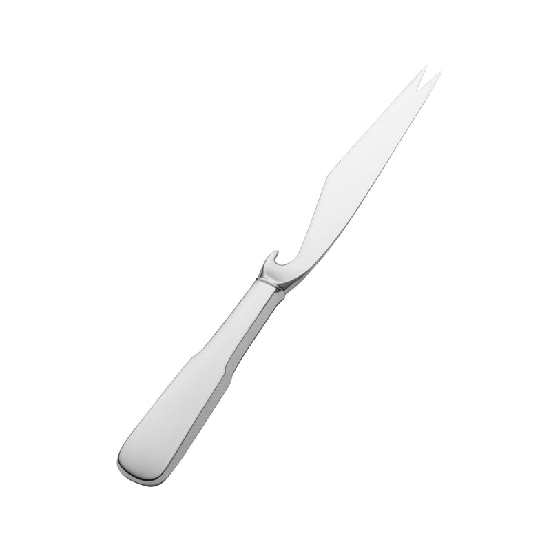 Sterling silver bar knife with curved handle and pointed blade