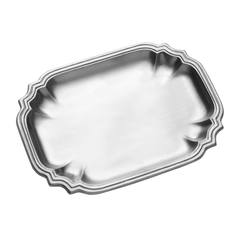 Wilton Armetale Hampstead small metal serving tray, scalloped edge, mirrored finish