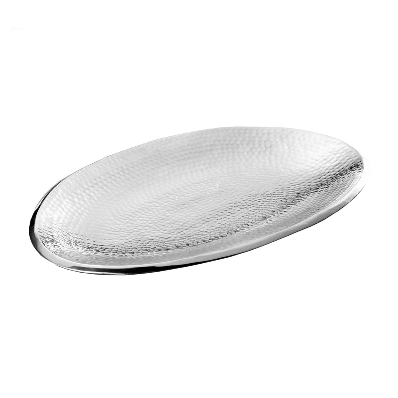 Towle Hammersmith oval serving platter with hammered silver texture