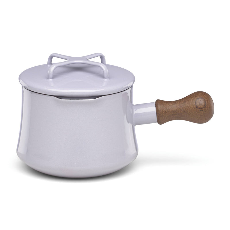 Lavender glazed hot chocolate pot with lid and wood handle, Kobenstyle Dansk