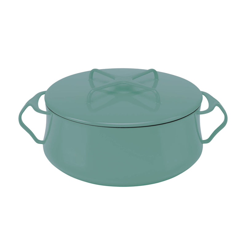 Dansk Kobenstyle teal casserole pot with lid and loop handles