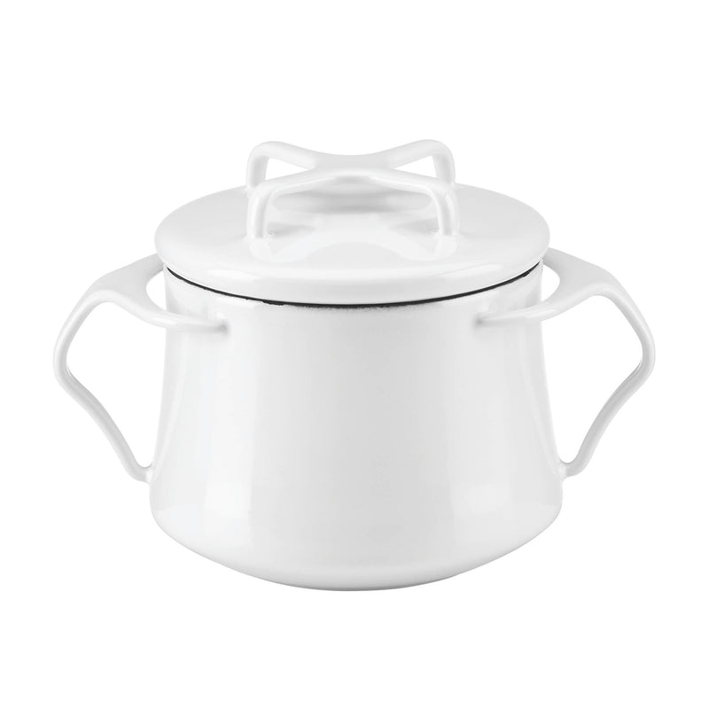 Dansk Kobenstyle white mini casserole pot with lid and side handles