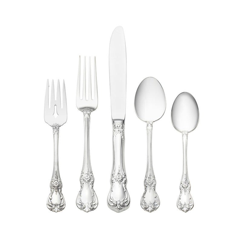 Towle Old Master sterling silver flatware set with ornate floral handles