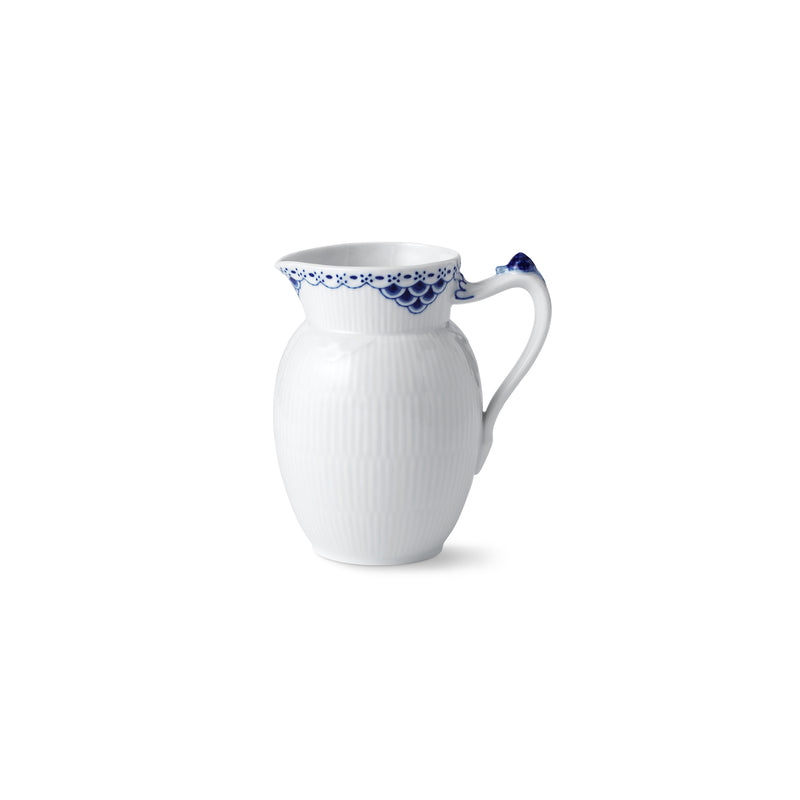 Royal Copenhagen Princess ceramic jug with blue floral rim and handle