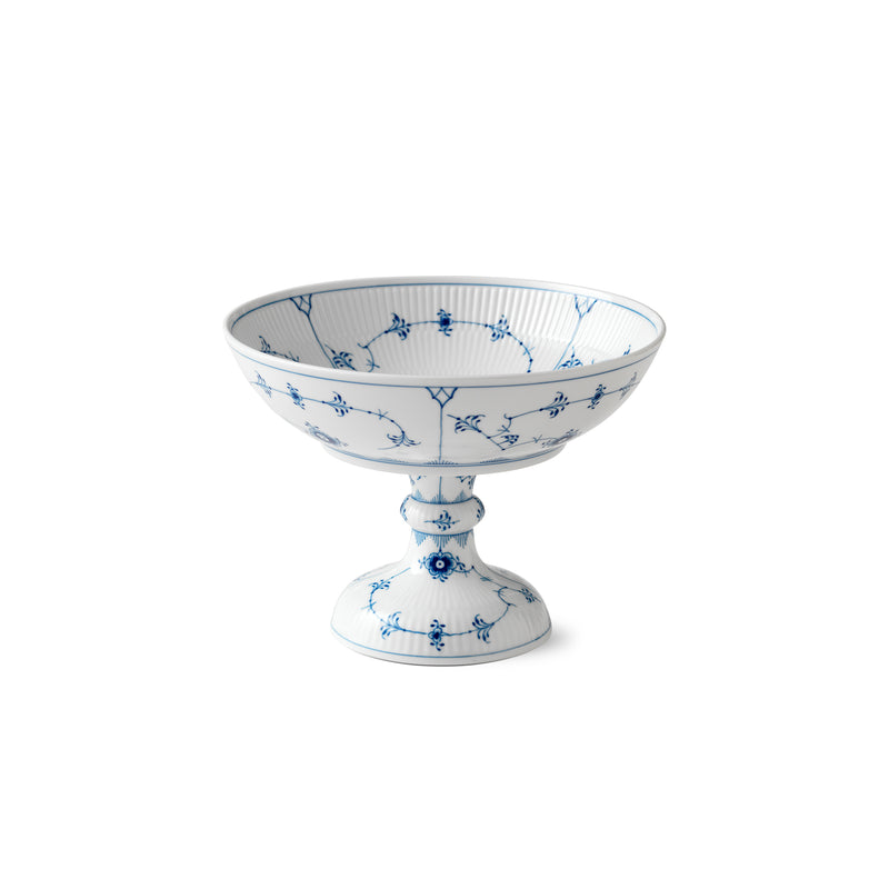 Royal Copenhagen blue fluted porcelain footed bowl with blue pattern