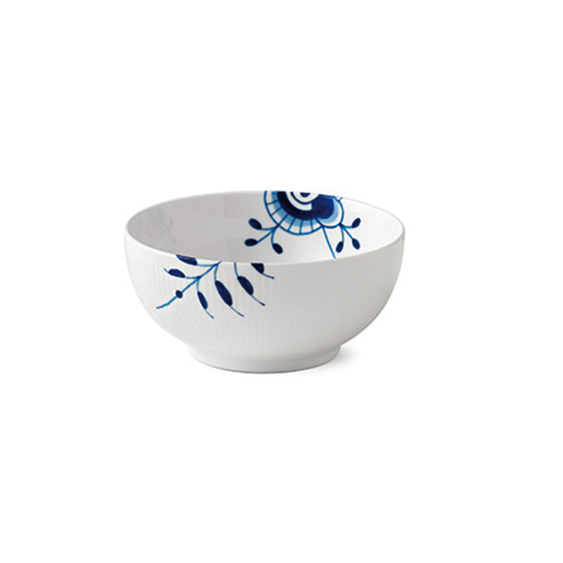 Porcelain bowl with blue fluted floral pattern