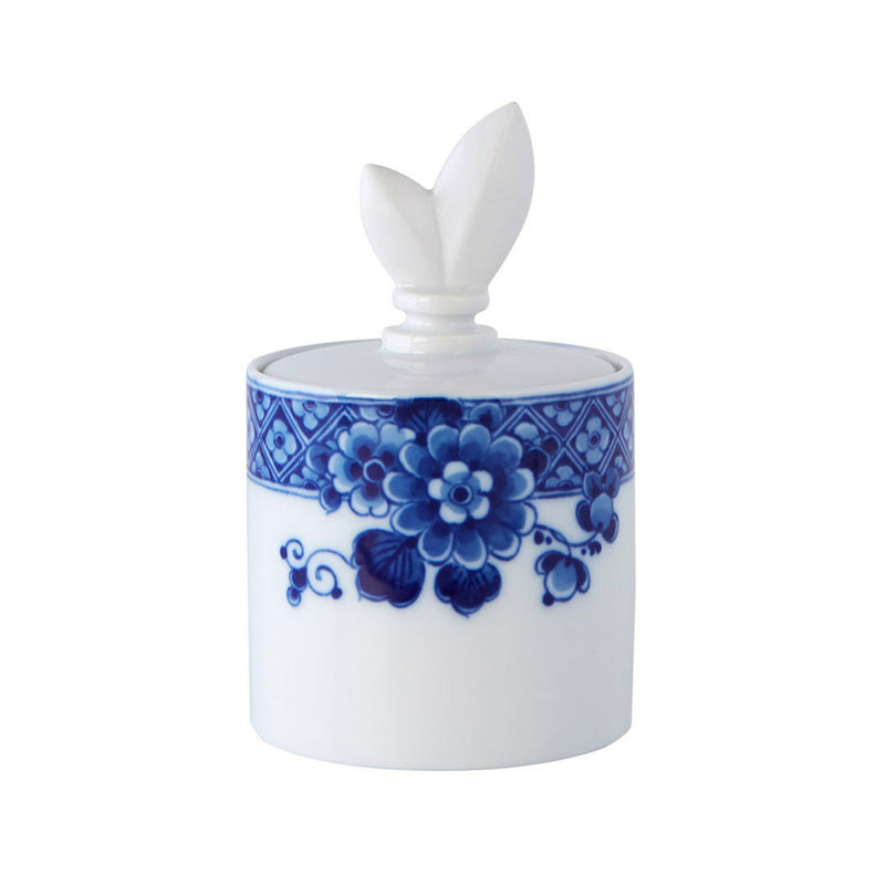 Vista Alegre Blue Ming sugar pot with lid, white and blue floral pattern
