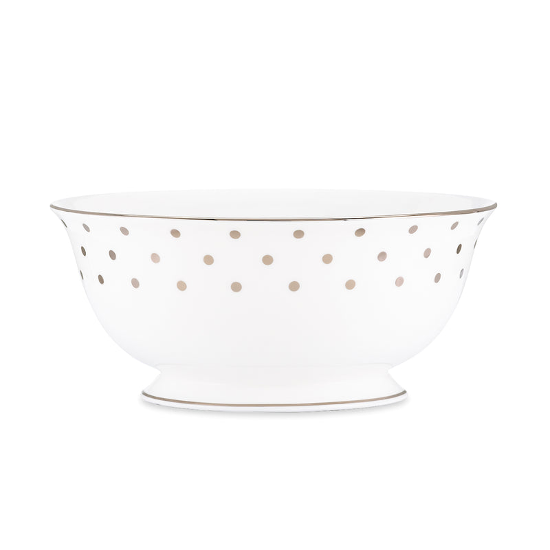Kate Spade New York Larabee Road platinum serving bowl with gold dot pattern