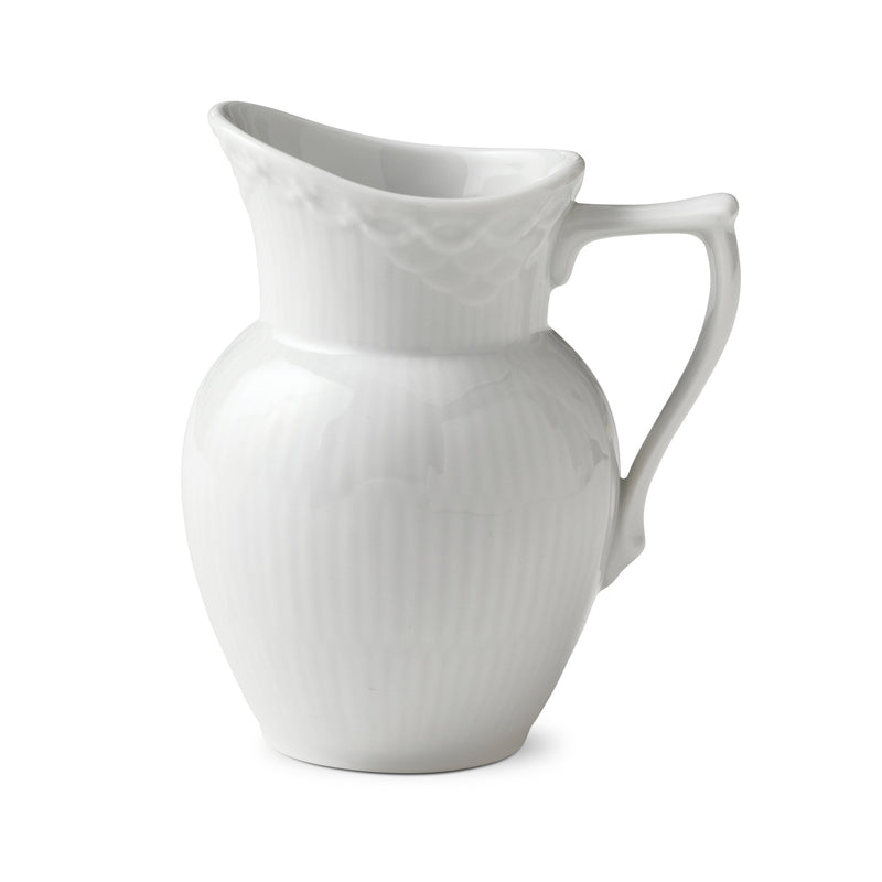 Royal Copenhagen porcelain cream jug with fluted relief pattern