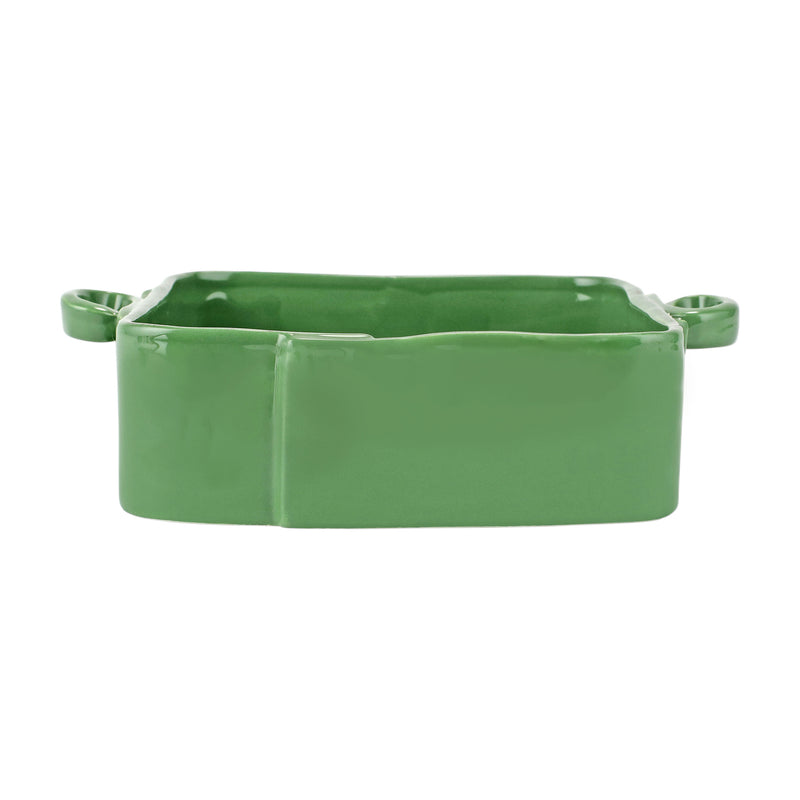 Vietri Lastra green square ceramic baker with two side handles