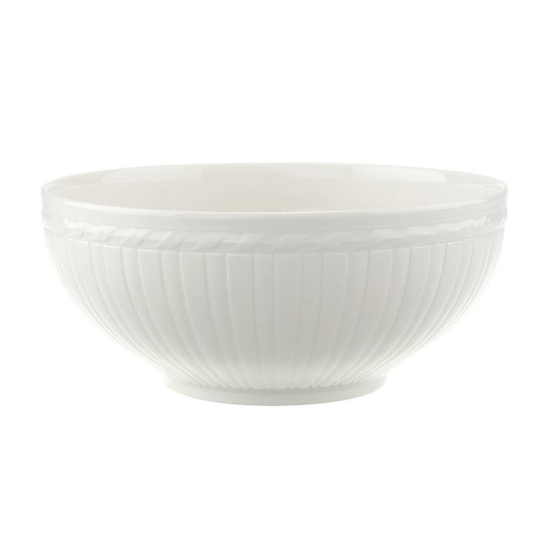 Villeroy & Boch Cellini porcelain round vegetable bowl, white ribbed design