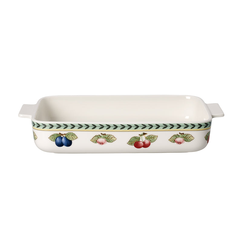 Villeroy & Boch French Garden porcelain rectangular baking dish with fruit pattern