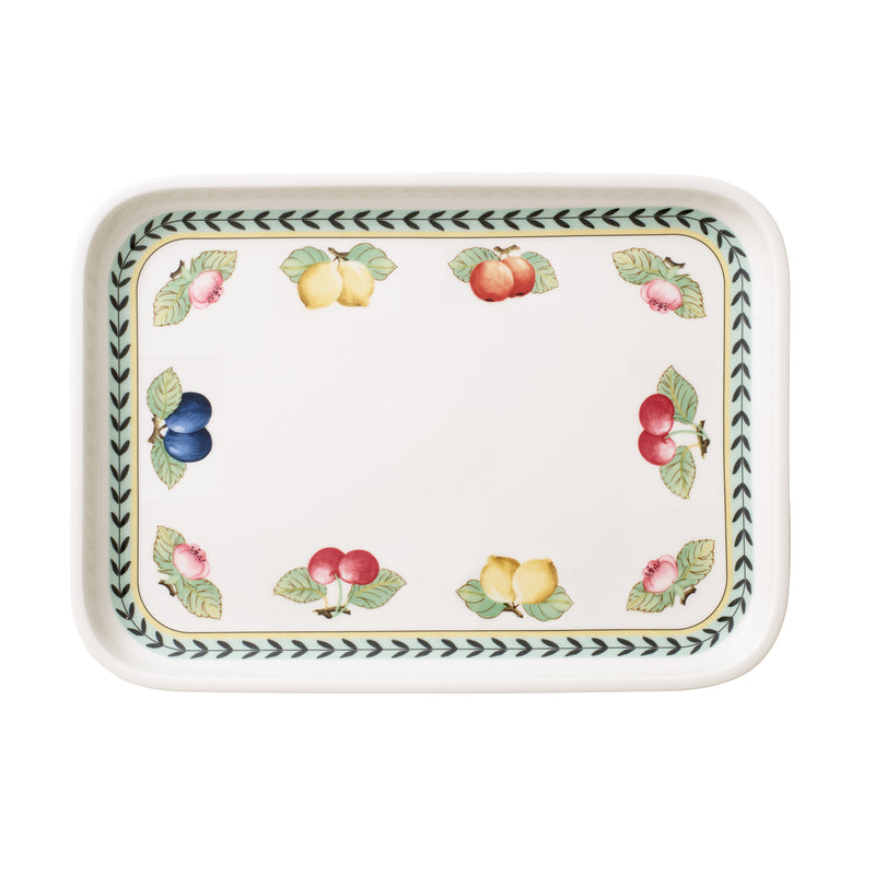 Villeroy & Boch French Garden porcelain large rectangular serving plate with fruit floral border