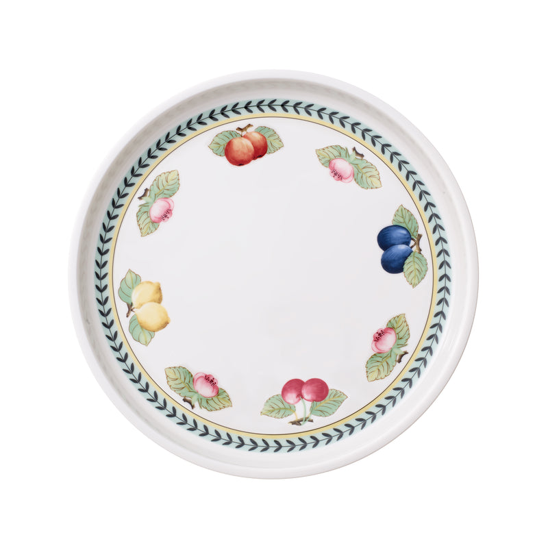 Villeroy & Boch large round porcelain serving dish with botanical fruit border and rim