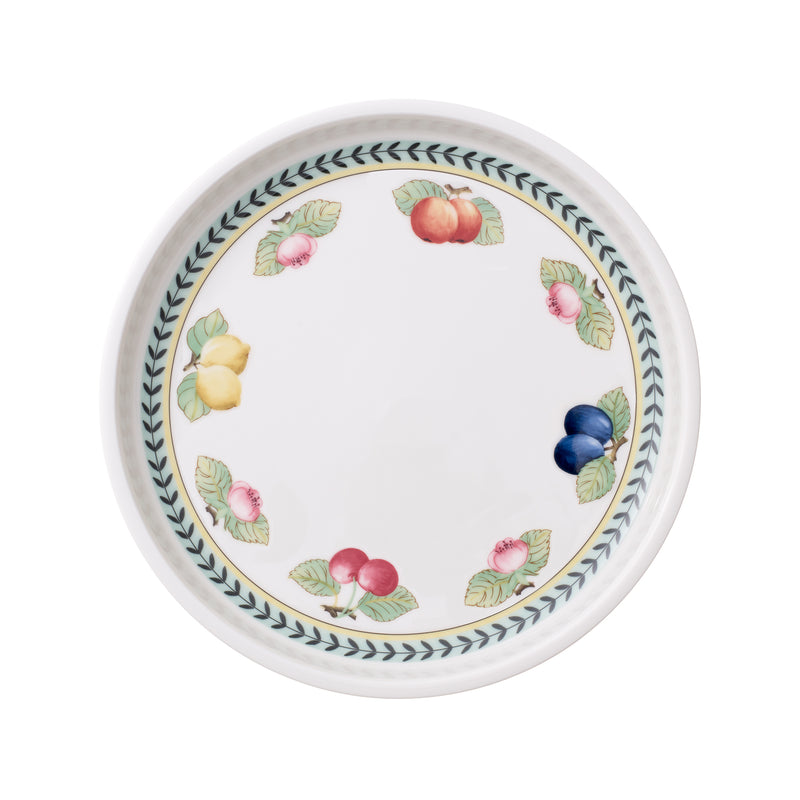 Villeroy & Boch French Garden porcelain serving dish, round with fruit and leaf border