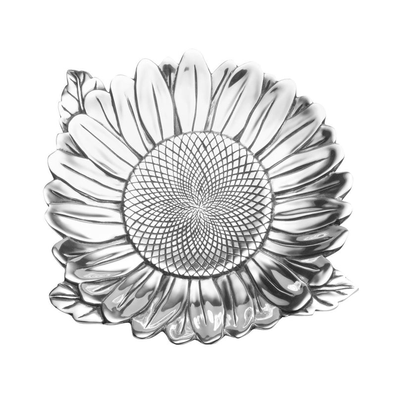 Wilton Armetale sunflower figural serving tray with petal rim and mesh center
