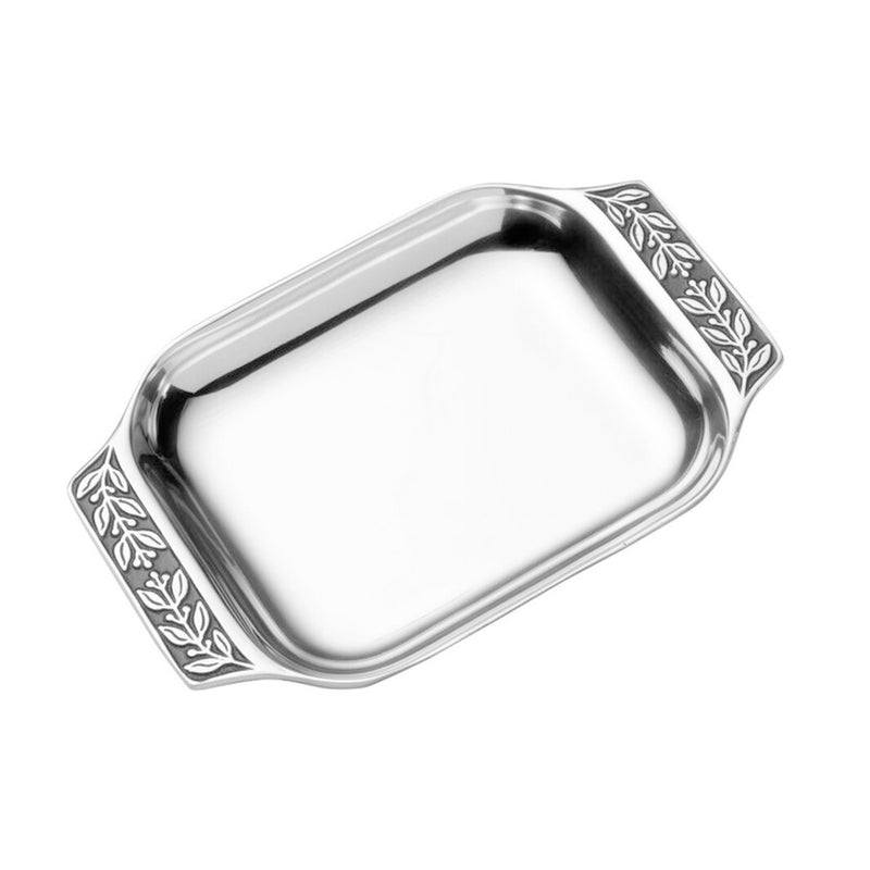Wilton Armetale Laurelberry bread tray, polished silver with embossed laurel leaf border