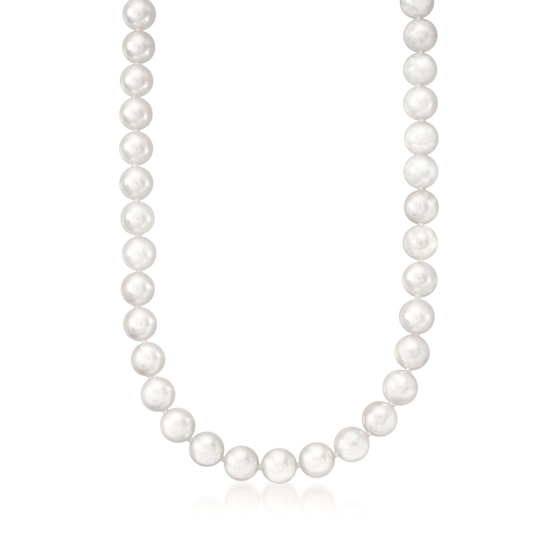 Mikimoto Akoya pearl necklace with round 6.5–7mm pearls, single strand