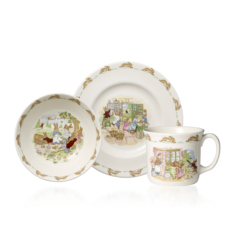 Royal Doulton Bunnykins children's dining set: illustrated plate and mug, kids' design