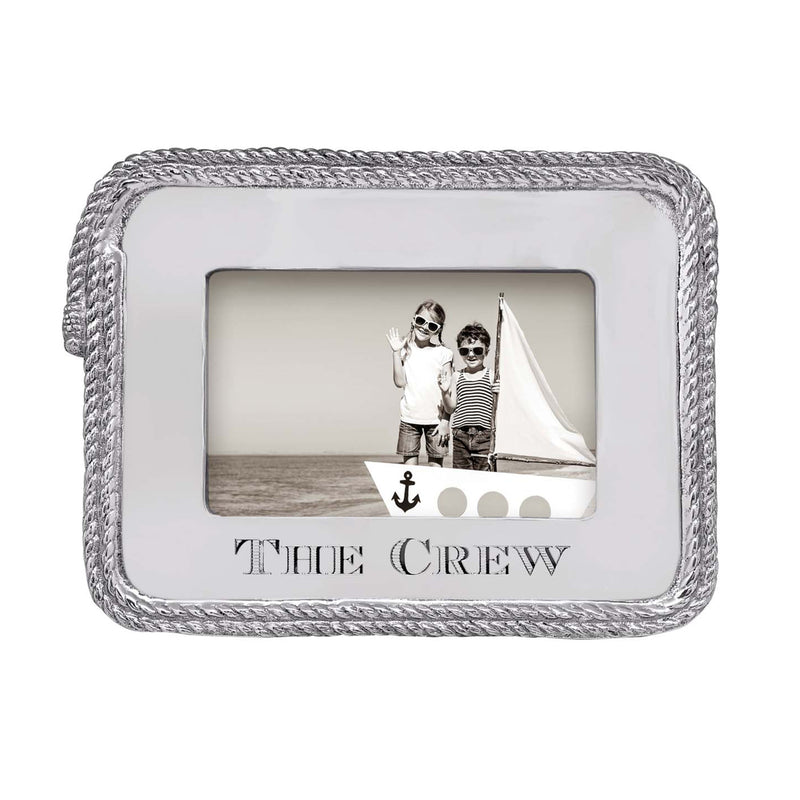 4x6 picture frame with silver rope border and nautical crew photo mat