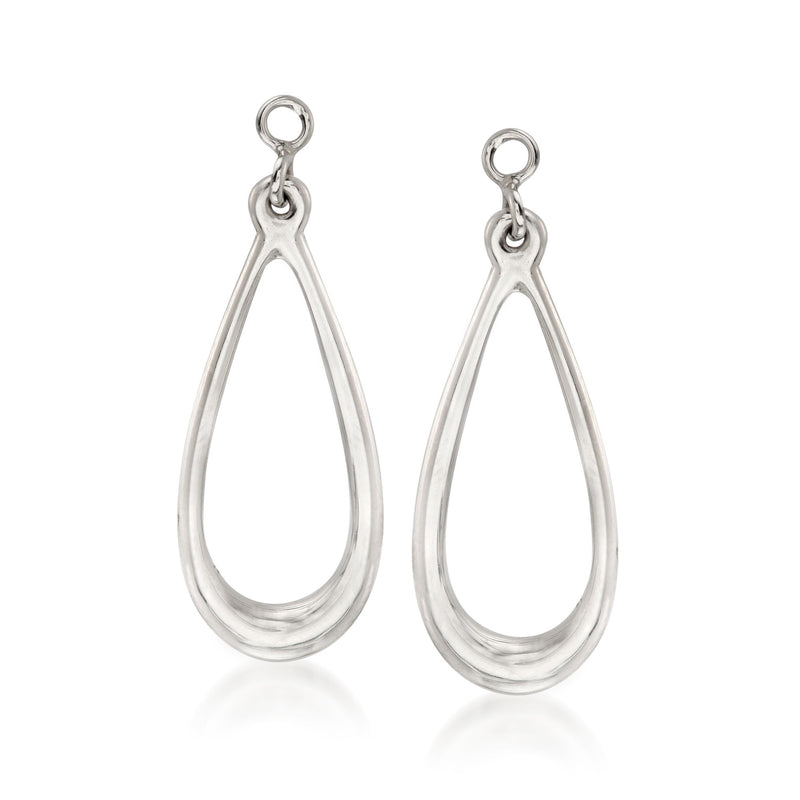 Sterling silver teardrop earring jacket with loop top, pair