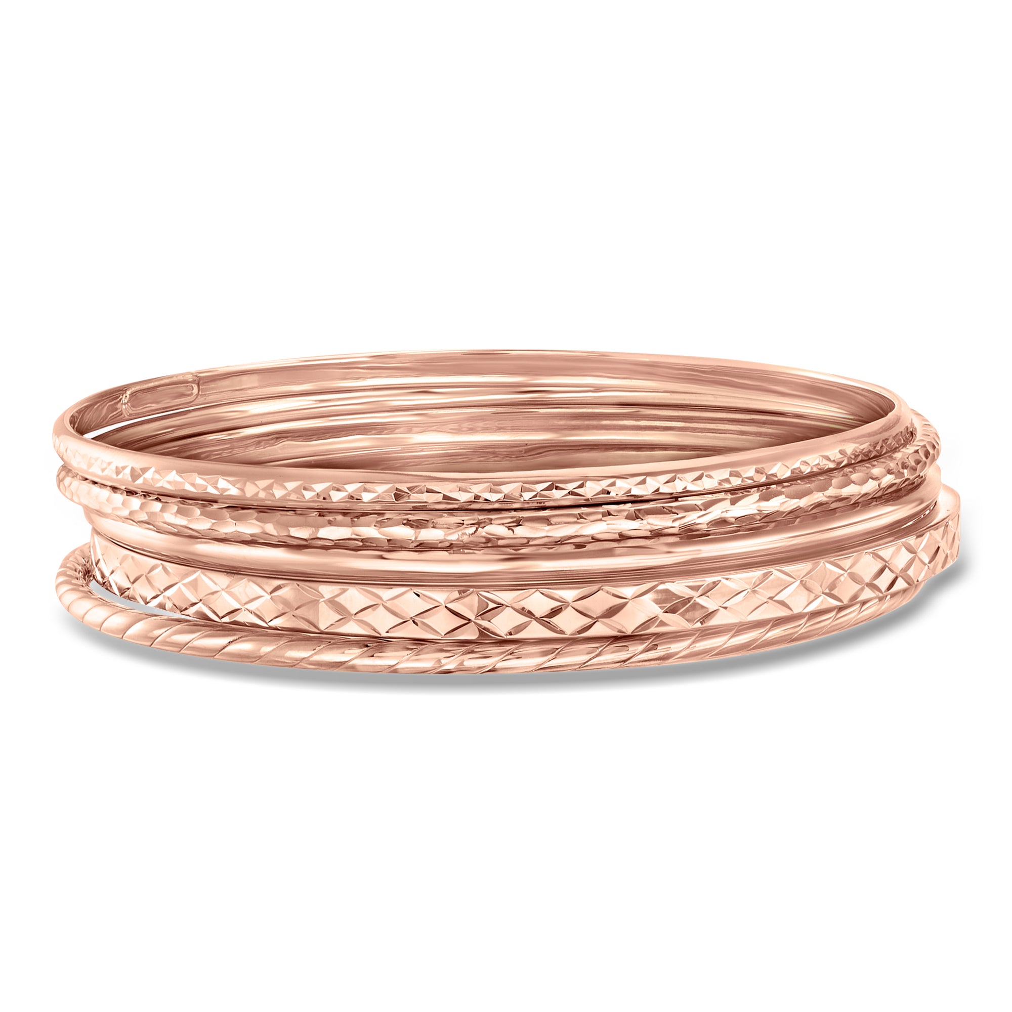 18kt Gold Over Sterling Jewelry Set: Five Bangle Bracelets