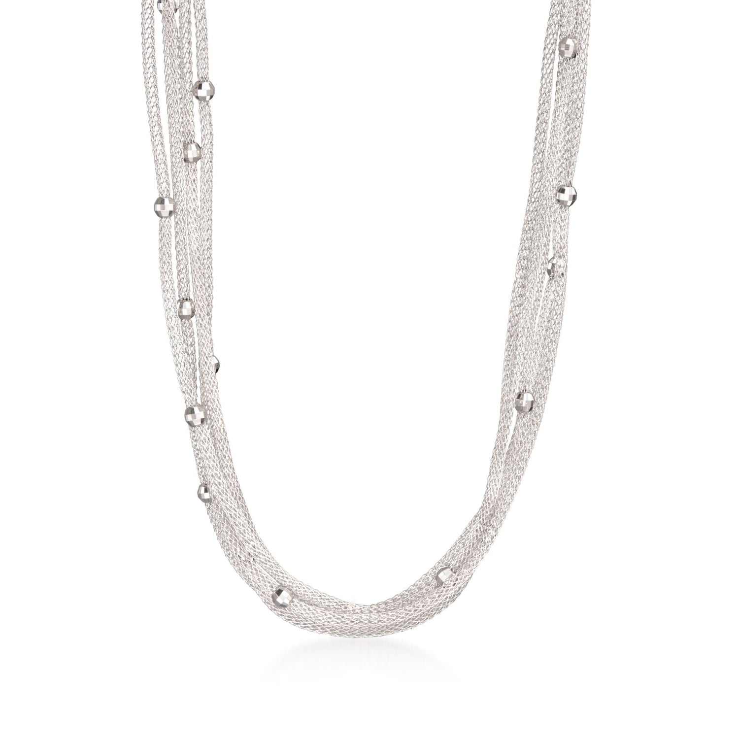 Italian Sterling Silver Multi-Strand Mesh Necklace