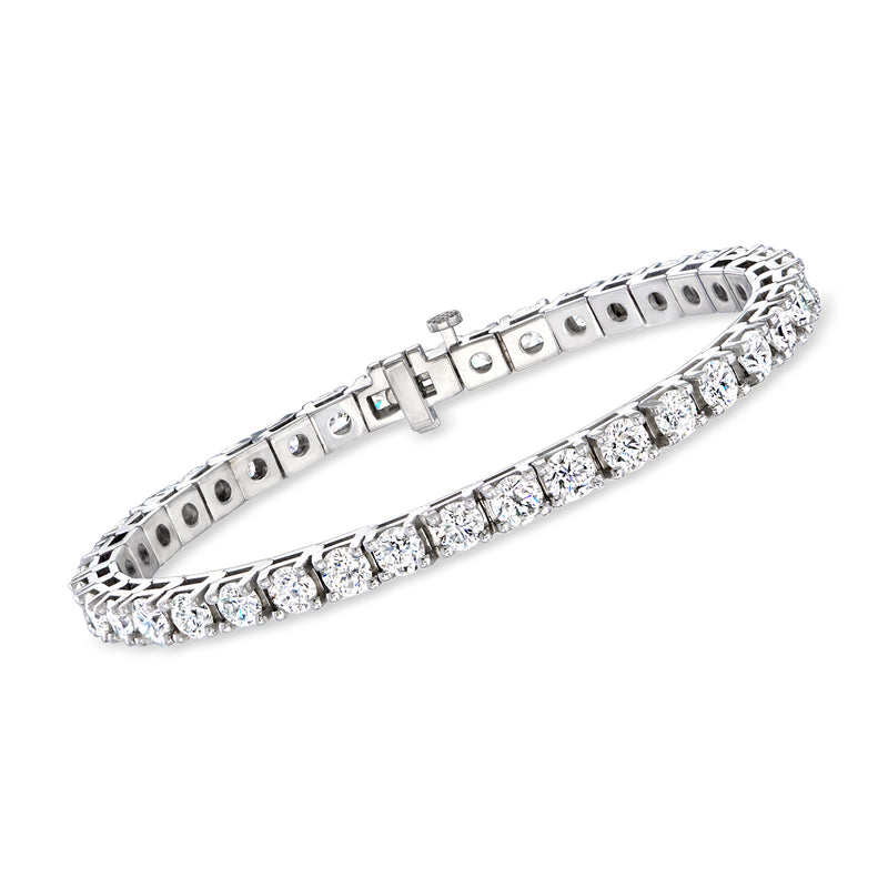 14kt white gold diamond tennis bracelet with round stones