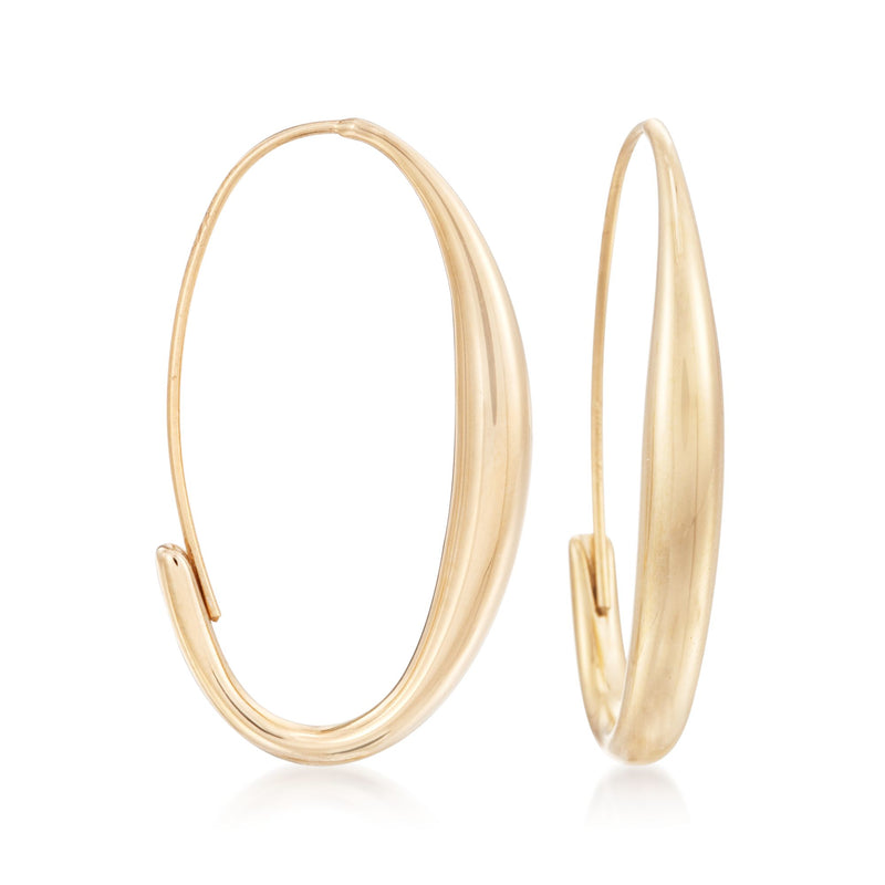 Oval wire hoop earrings in 14kt yellow gold