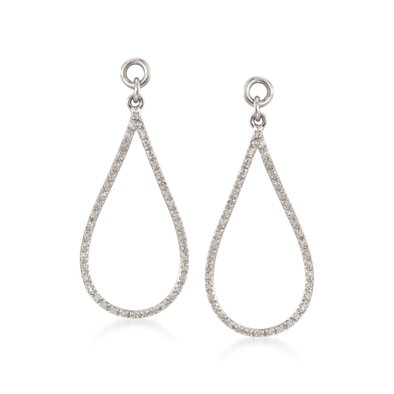 0.26 ct. diamond open teardrop earring jackets in sterling silver