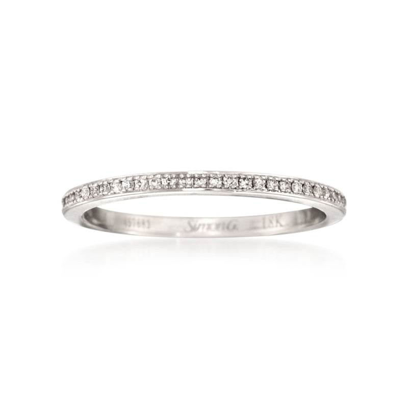 Diamond eternity wedding band in 18kt white gold