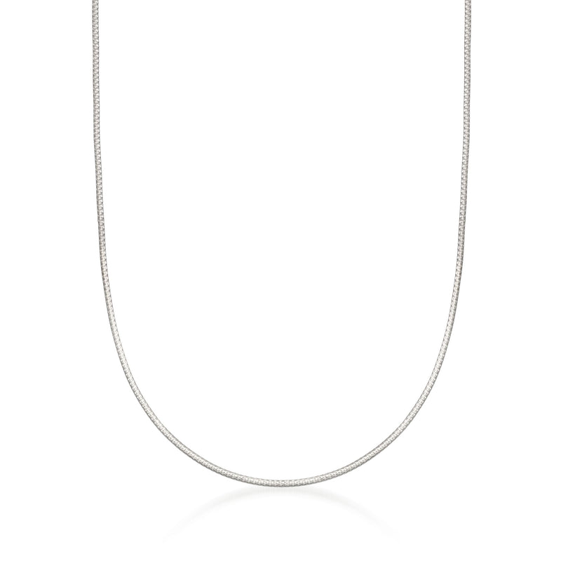 Italian 14kt white gold slim mesh chain necklace
