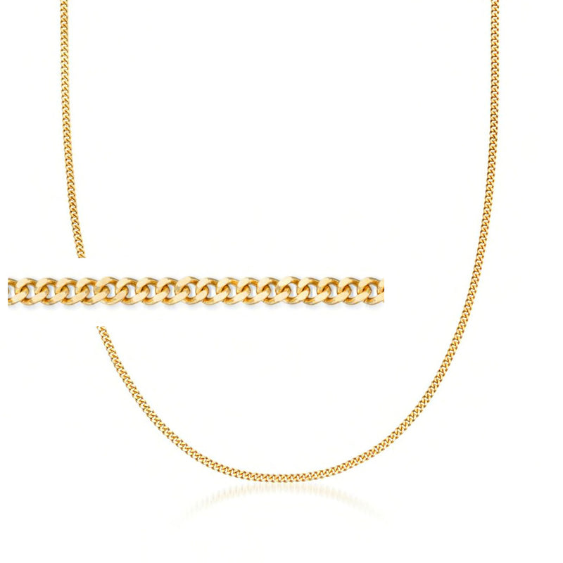 14kt yellow gold gourmette-link necklace chain with flat curb links